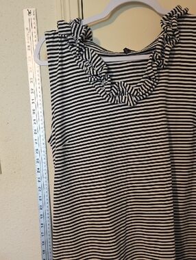 Talbots Black and White Striped Tee